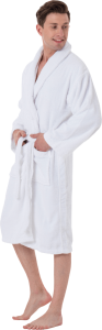 Szlafrok frotte.-100% bawe BATHROBE W biały
