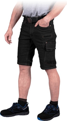 Elastyczne spodenki z JEANS303-TS B czarny