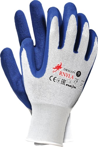 Rękawice z nylonu z dodatkowym powleczeniem z latexu. RNYLA WN