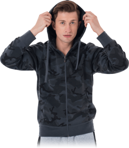Bluza rozpinana z kapturem. SMOKER MOB moro-czarny