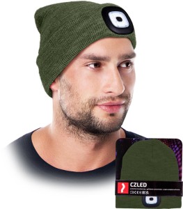 Czapka ocieplana zimowy led khaki uni