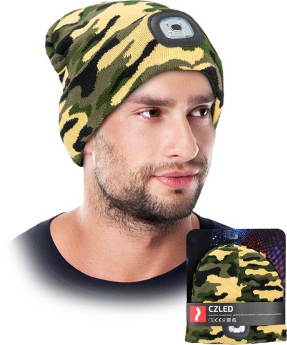 Czapka ocieplana zimowy led moro uni