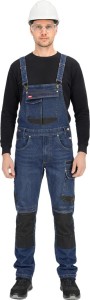 Spodnie ogrodniczki jeans303-b granatowo-czarny