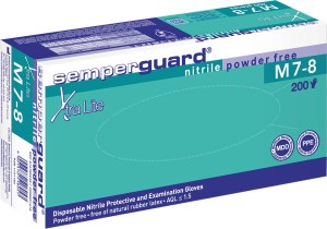 Rękawice nitrylowe 8% vat semperguard nitryl niebieski