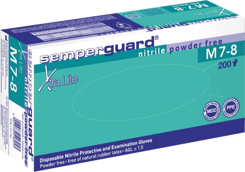 Rękawice nitrylowe 8% vat semperguard nitryl niebieski
