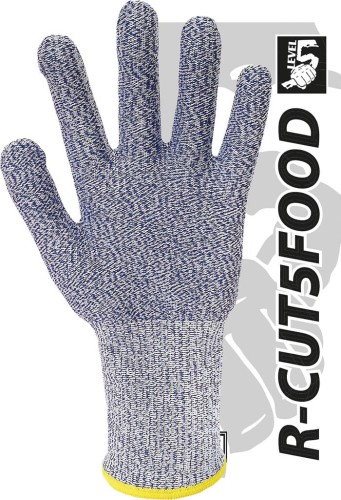 Rękawice ochronne wykonane z mieszanki przędzy HDPE i włókna szklanego (R-CUT5FOOD)