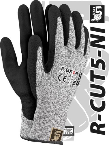 Rękawice z przędzy HDPE. R-CUT5-NI