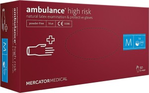 Rękawice jednorazowe lateksowe 8% Vat MERCATOR MEDICAL RMM-AMBULANCE N