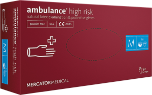 Rękawice jednorazowe lateksowe 8% Vat MERCATOR MEDICAL RMM-AMBULANCE N