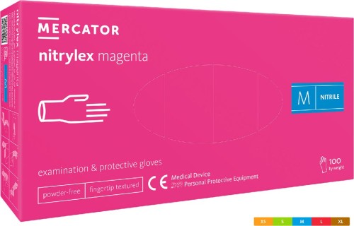 Rękawice nitrylowe 8% vat rmm-nitmagenta nitryl różowy
