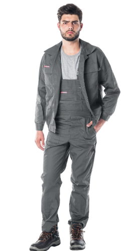 Ubranie MASTER bluza+ ogrodniczki szare