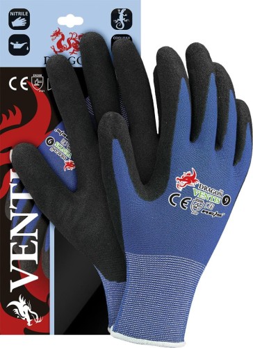 Rękawice z przędzy Coolmax, powlekane nitrylem. VENTIS