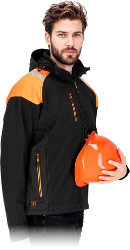 Kurtka ocieplany wind czarno-pomarańczowy