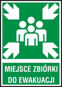 Anro Znak ewakuacyjny „Miejsce zbiórki do ewakuacji”. Z-18E-FS-150x205 naklejka