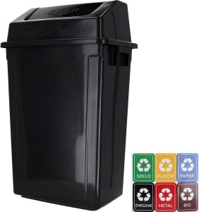 Kosz na śmieci inpack szaro-czarny 60 l