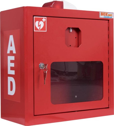 Szafka na defibrylator BM-DEFI-BOX C czerwony 400x400x200