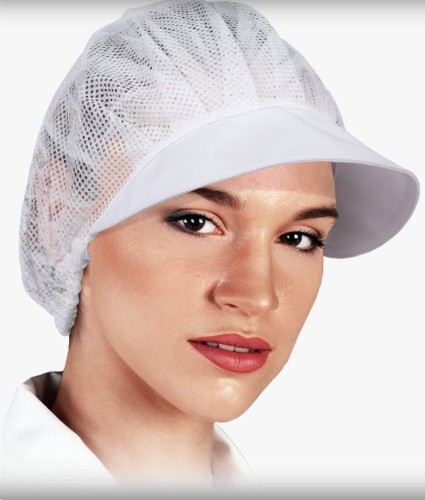 Czapka kucharska z daszkiem. BONNET W biały