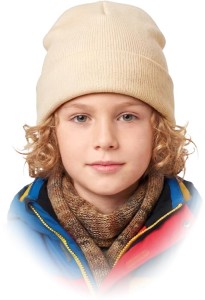 Czapka ocieplana dziecięcy zimowy czbaw-kids kremowy 50-52