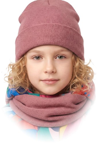 Czapka ocieplana dziecięcy zimowy czbaw-kids różowy 50-52