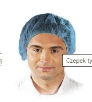 Czepek typu Clip zakończony gumką ściągniętą w harmonijkę. CZE-CLIP JN