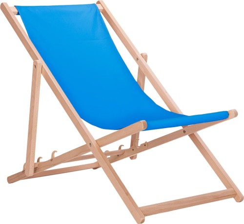 Leżak drewniany eckchair niebieski 123x58 cm