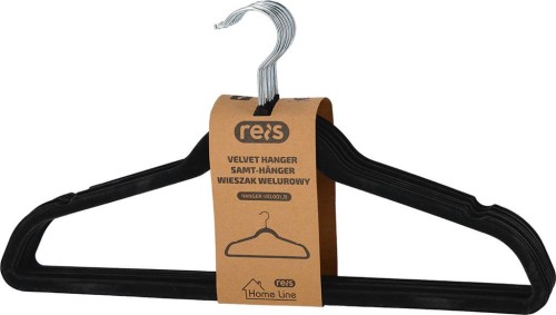 Wieszak welurowy HANGER-VEL001 B czarny