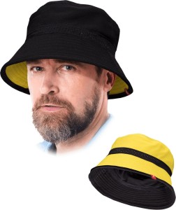 Kapelusz dwustronny.- 100% HATREVERSE BY czarno-żółty