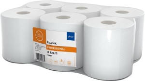 Ręczniki papierowe w rolach białe. HLA-RECEL-120