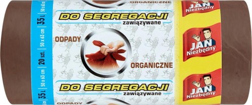 Worki na śmieci do segregacji JAN-WOR-SEG BR brązowy 35 L