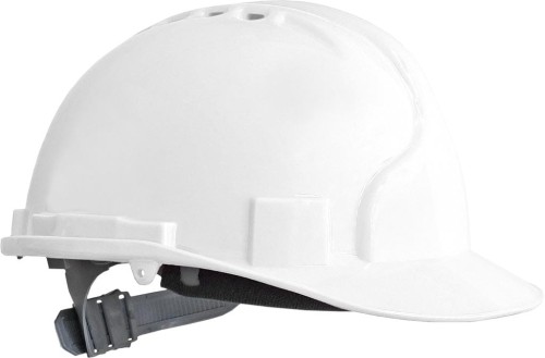Kask hełm biały wentylowany z ostrzegawczym tyłem Centurion Reflex