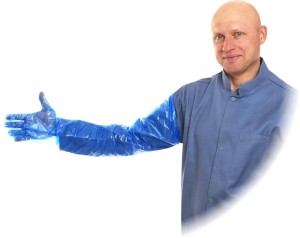 Rękawice weterynaryjne kru-rvet niebieski 90 cm