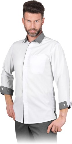 Koszula do gastronomii soleno-m biało-szary 2xl