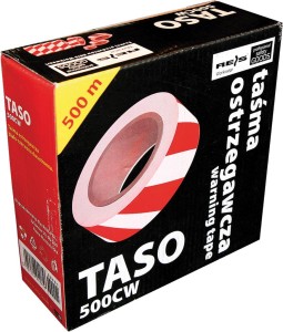 TASO500CW Taśma ostrzegawcza biało-czerwona 500 m