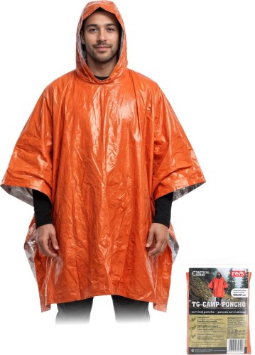 Ponczo survivalowe tg-camp-poncho pomarańczowy uni