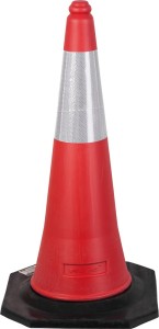 Pachołek ostrzegawczy z jednym pasem odblaskowym. TRAFFIC-CONE-RP75