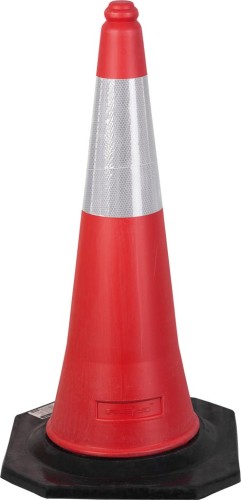 Pachołek ostrzegawczy z jednym pasem odblaskowym. TRAFFIC-CONE-RP75