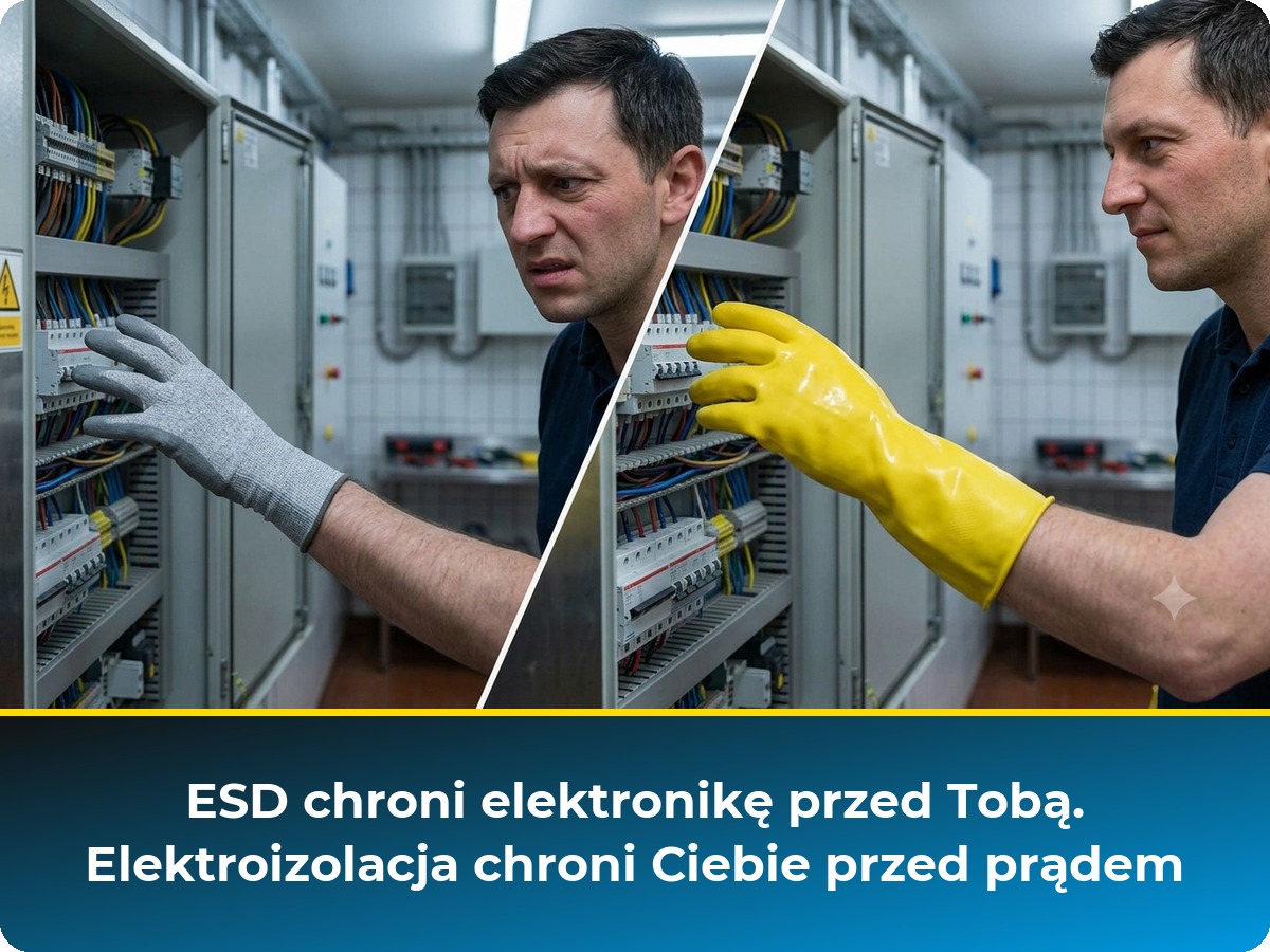 Rękawice antystatyczne, ESD i elektroizolacyjne - to nie to samo