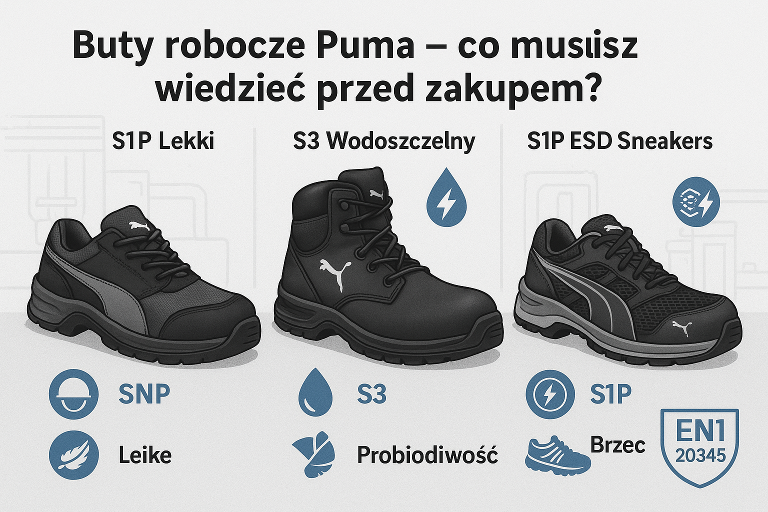Buty robocze Puma zgodne z normą EN 166 – co musisz wiedzieć przed zakupem?