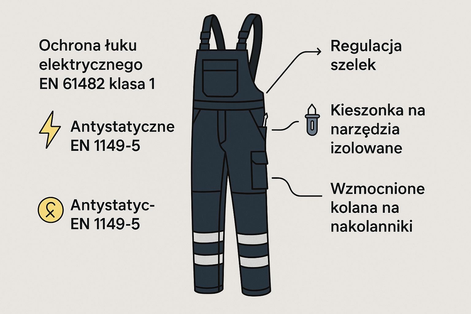 Spodnie robocze ogrodniczki dla elektryków – jak wybrać bezpieczny i funkcjonalny model?