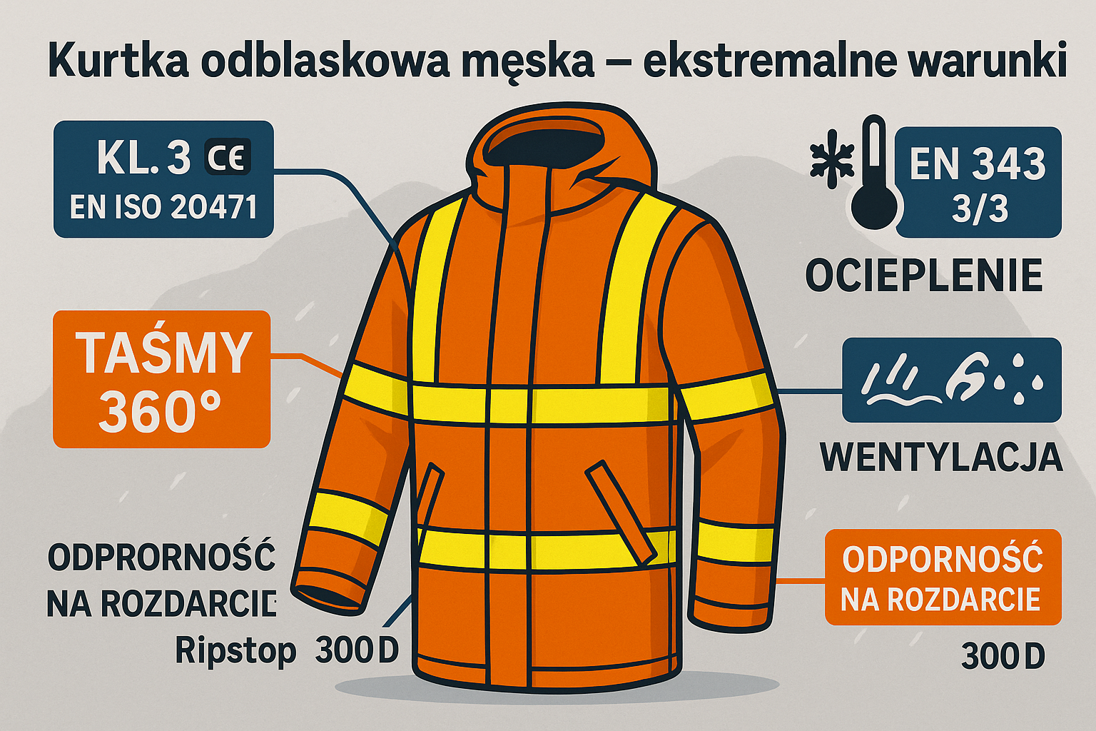 Kurtki odblaskowe męskie w ekstremalnych warunkach – jak wybrać zgodnie z normami BHP?
