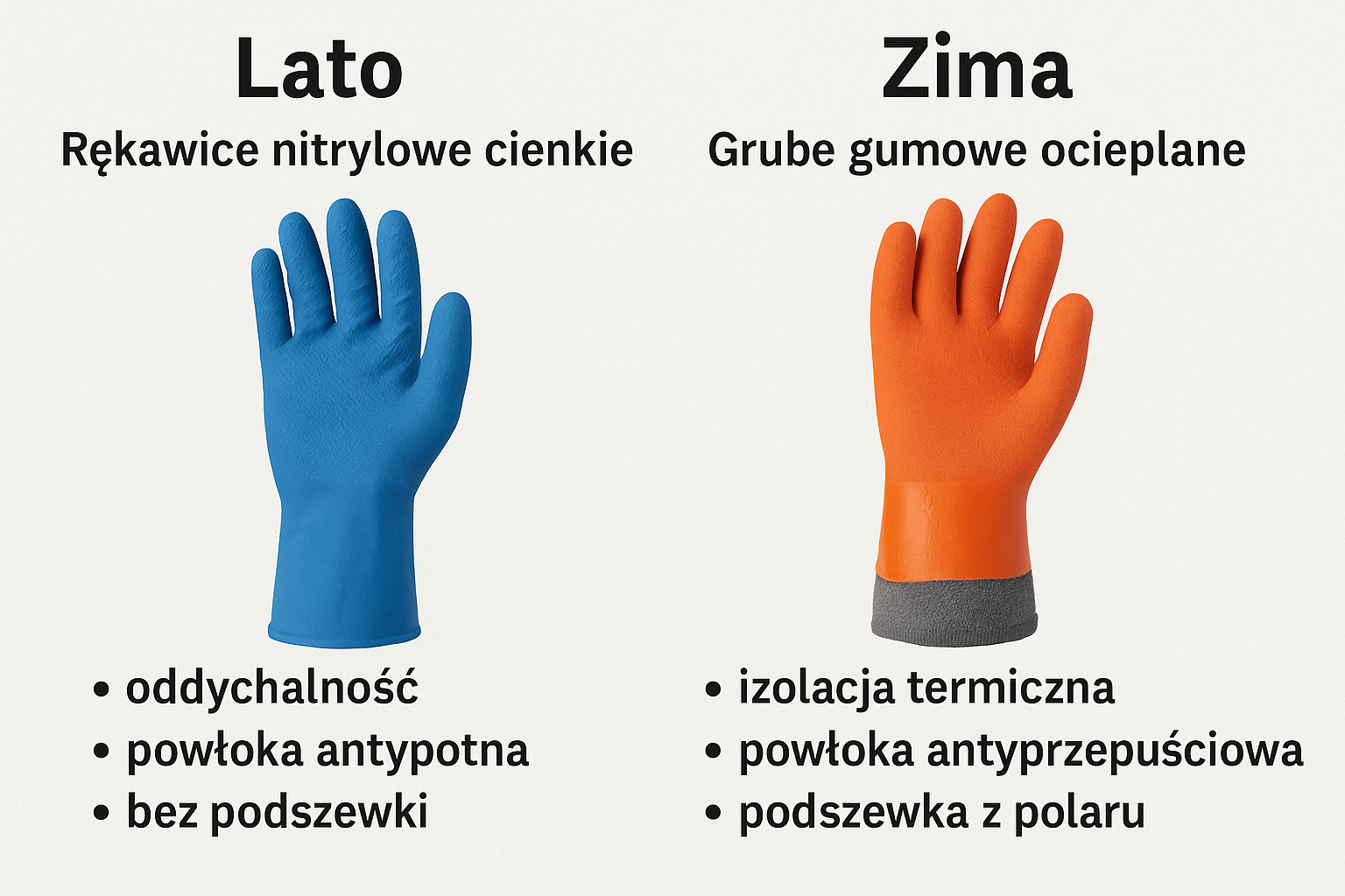 Rękawice gumowe – które modele najlepiej sprawdzą się latem i zimą?